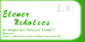 elemer miholics business card